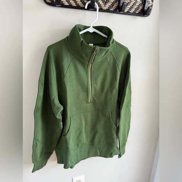 Lululemon Scuba Oversized Funnel Neck Half Zip - Loden Green/Gold - Medium/Large - Picture 11 of 15
